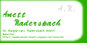 anett maderspach business card
